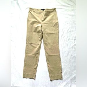 Talbots Khaki Crop Ankle Straight Leg Pants Side Zip Size 6